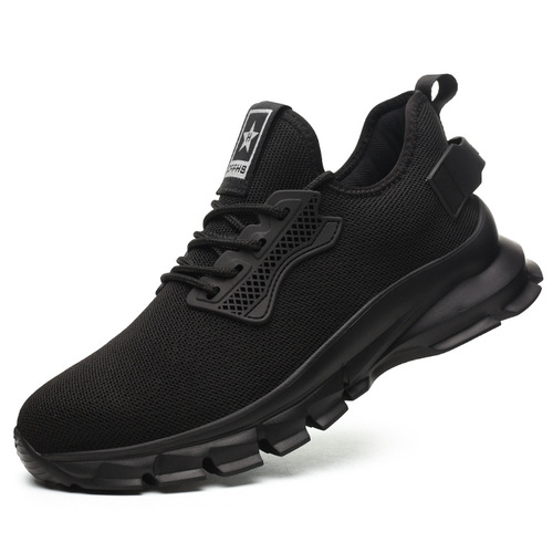 2024 New Lightweight Knit Protective Shoes with Steel Toe Cap, Anti-Punch and Anti-Piercing, Cross-Border Comfort Work Shoes