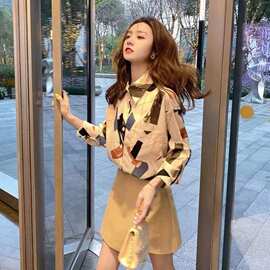 复古港风雪纺衬衫女春装2026新款韩版宽松设计感小 众心机..露肩