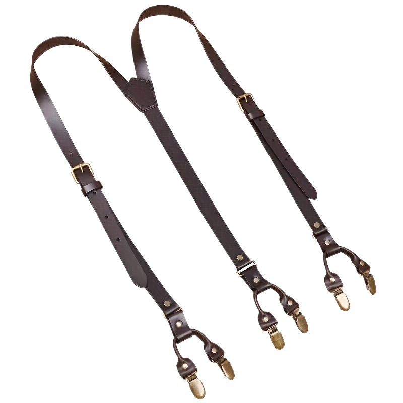 Estilo retro japonés personalizado de moda de los hombres adultos traje de negocios pantalones vaqueros casuales de cuatro ganchos hebilla tirantes