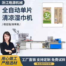 皓源单片湿巾点数中包机医用全自动多片高速清凉湿巾机枕式包装机