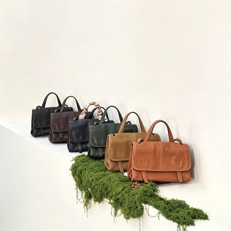 【Vintage Restoration】Vegetable-tanned leather messenger bag, mini handbag, shoulder and crossbody bag for commuting, vintage genuine leather 【Vintage Restoration】Vegetable-tanned leather messenger bag, mini handbag, shoulder and crossbody bag for commuting, vintage genuine leather