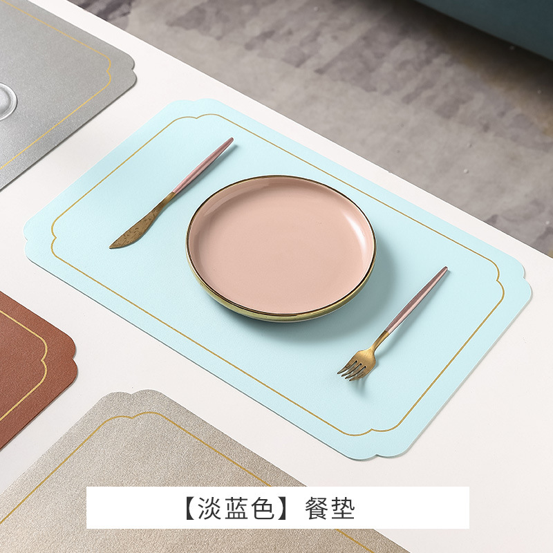 Estilo chino transfronterizo Ruyi Phnom Penh Mantel de cuero Mantel de mesa occidental de alta gama Alfombrilla de mesa redonda impermeable Mantel de hotel