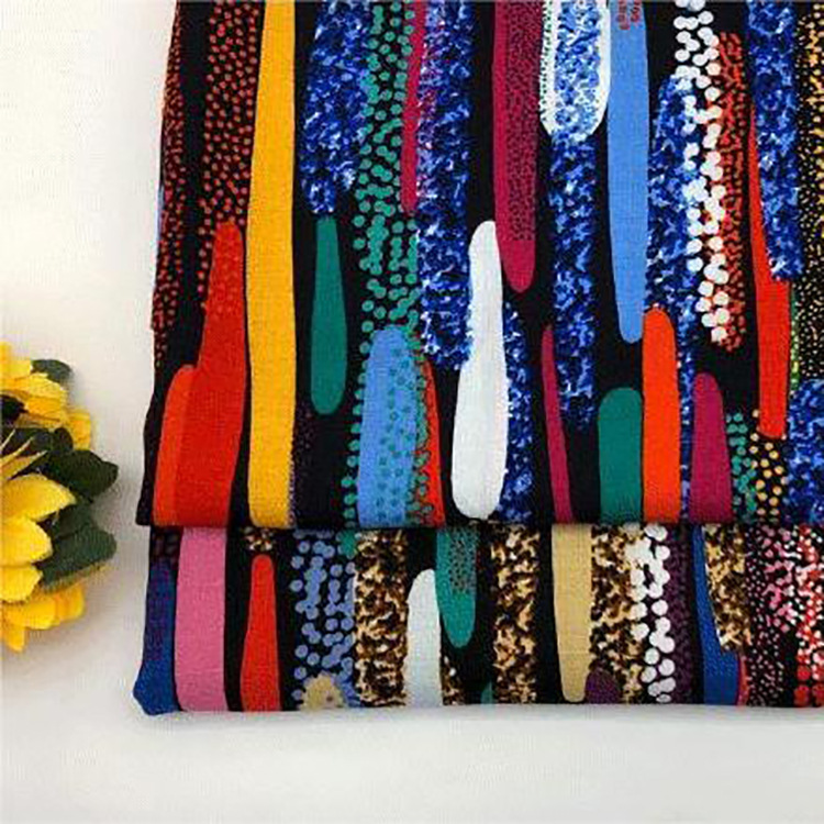 Diseño 100% viscose rayon 120gsm tejido rayon impreso pantalón tela