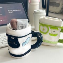 卡通水杯笔袋竖桶高颜值ins风学生文具袋小众设计文具盒铅笔筒