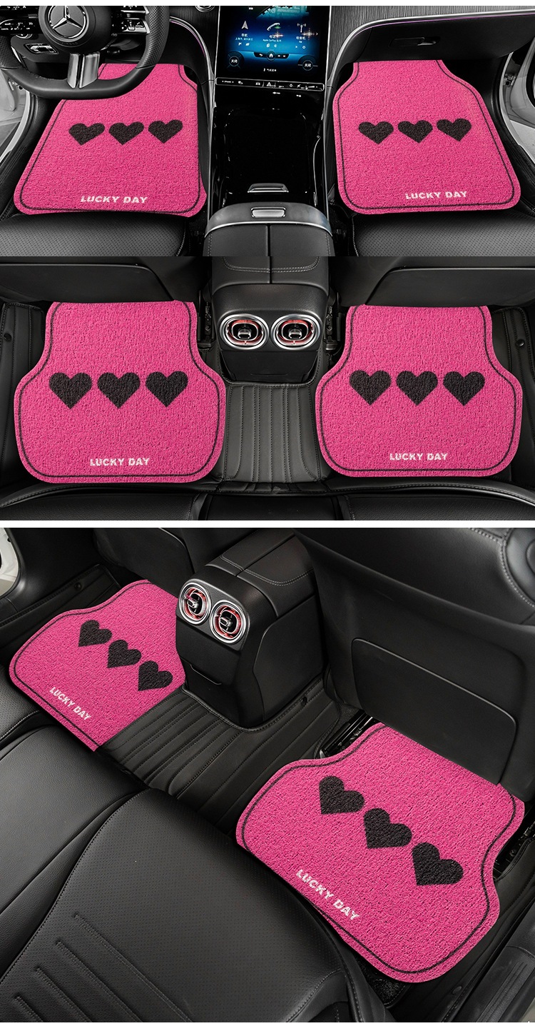 Car floor mats for girls, cute car mats, anti-dirt floor mats, universal single-piece driver's side car floor mats