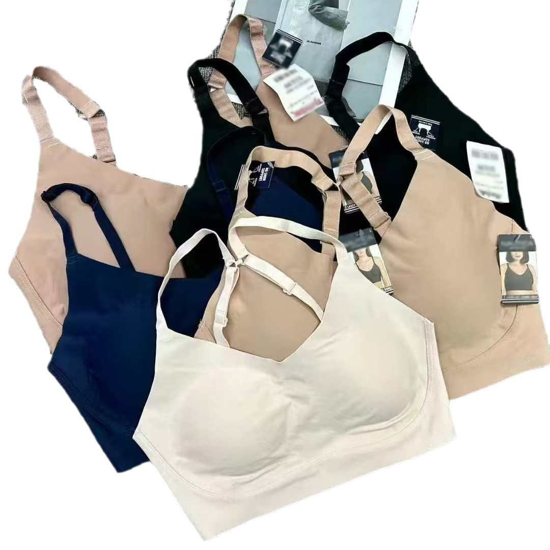 Bra sin anillo de acero, estiramiento de pecho grueso, almohadilla de pecho, ropa interior de belleza de espalda, ropa interior deportiva de color para damas, envoltura de pecho