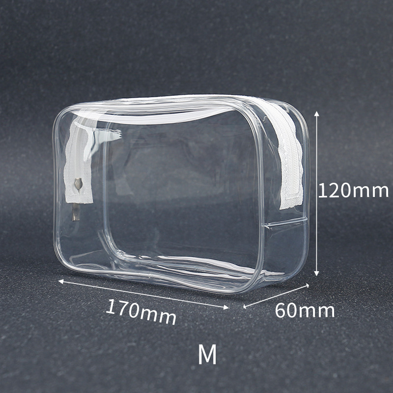 Bolsa de cosméticos portátil de gran capacidad para acampar al aire libre húmedo y seco bolsa de almacenamiento de separación transparente bolsa de lavado de PVC impermeable