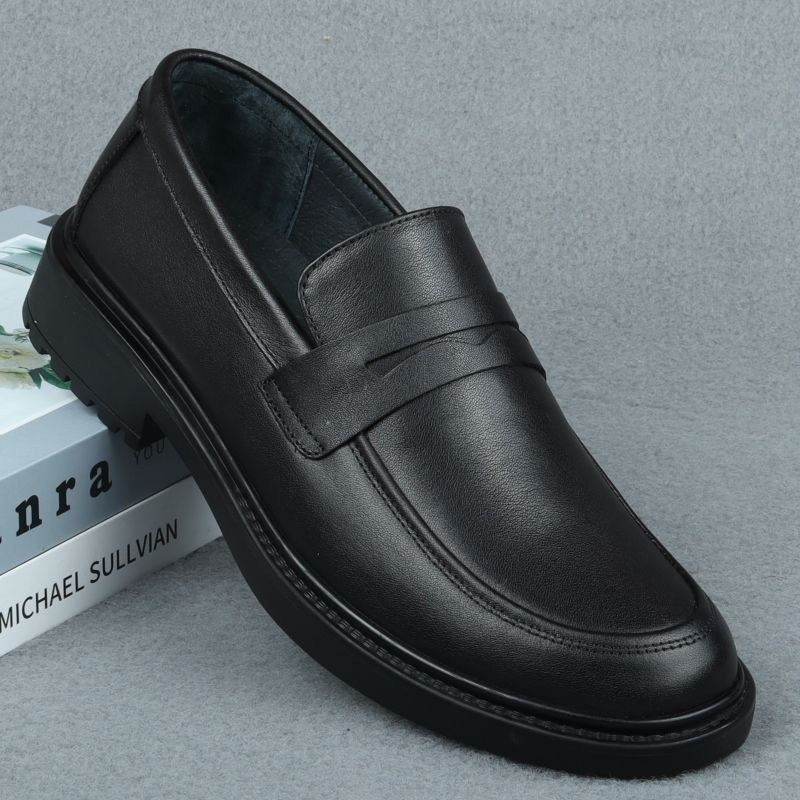 2026 New Style Casual Leather Shoes for Men, Comfortable and Breathable, Men's Business British Style Shoes, Non-Slip Soft Sole Slip-On Leather Shoes
