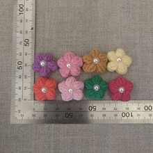 2.2cm手工毛线钩织小花发夹服装辅料花装饰半成品DIY手工辅料材料