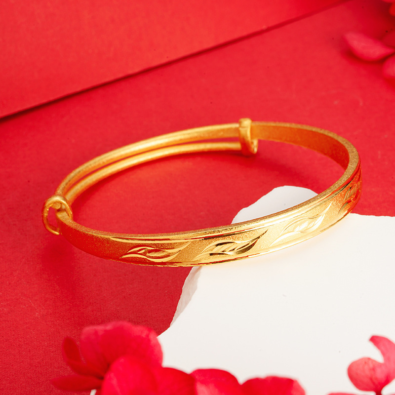 Pulsera de trébol de oro de Vietnam pulsera de bambú de aleación de cobre sin desvanecimiento de larga duración para mujer pulsera de oro de imitación joyería