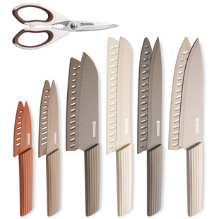 Cross-border Hot Sale 13 Piece Kitchen Cutter suit PP Handle Stainless Steel Chef Knife Household Multi-function Scissors
