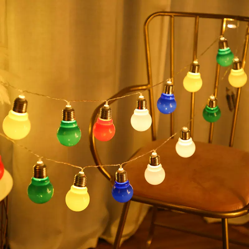 led节日彩色灯泡 复古透明彩色装饰卧室客厅庭院