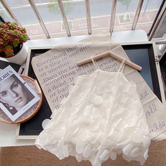 女童吊帶裙2024韓版童裝寶寶花瓣無袖連衣裙夏裝洋氣仙氣公主裙潮