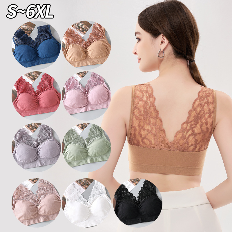 Cross-Border Foreign Trade Classic Best-Selling Lace Sexy Plus Size Breast-Wrapped Beautiful Back Wire-Free Bra Tube Top Intimates for Women