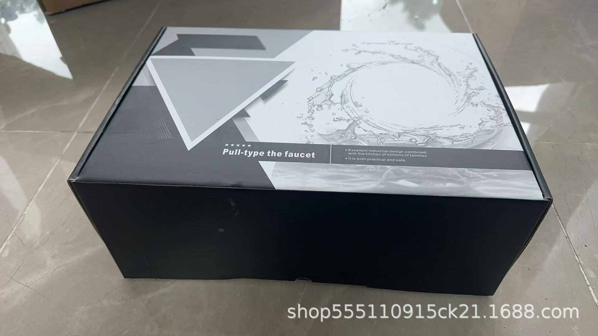 Cross-border pull-out ET ambient light faucet, bathroom washbasin, spaceship, universal waterfall, four-speed cold and hot water faucet details Picture