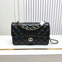 真皮链条单肩包包女2025新款休闲百搭潮菱格斜挎小方包真皮翻盖包