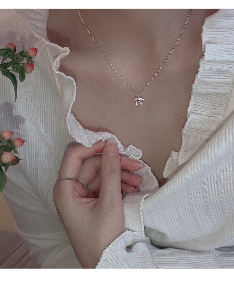 925 Sterling Silver Pendant Material 1 Piece 925 Sterling Silver Cherry 925 Sterling Silver Cable Chain Pendant Necklace