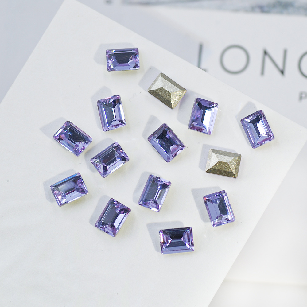 2g Weight Nail Decoration Accessories Nail Supplies Crystal, Glass Material Square, Water Droplets, Heart Shape Pattern Square Water Droplets Heart Shape Crystal Glass Nail Decoration Accessories 11