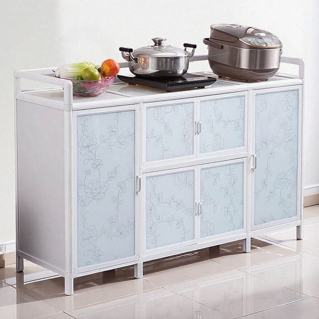 armario de comedor de aleación de aluminio casero armario de almacenamiento armario de platillos armario de té armario de cocina simple armario de almacenamiento casero