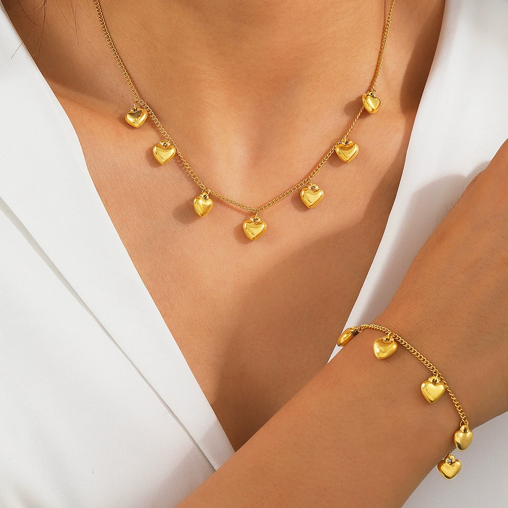 П pendant из нержавеющей стали в форме сердца, цепочка, браслет, ожерелье, модные украшения