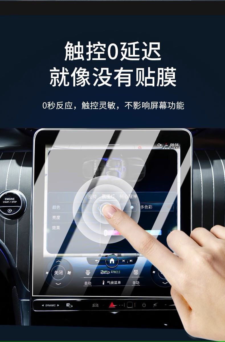 24 Mercedes-Benz Glc300L C-Class C260L Interior Protective Film Navigation Display Screen Tempered Film Central Control Film