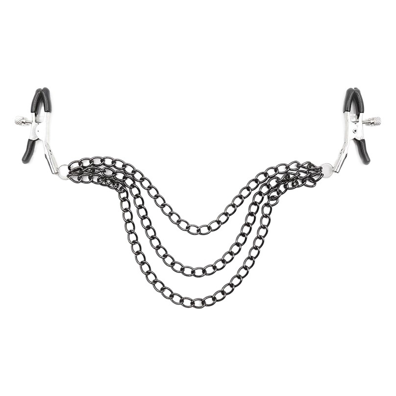 Tienda de fábrica juguetes sexuales juguetes para adultos clip de pecho de tres cadenas clip de cadena clip de pecho clip de pezón clip de micrófono juguetes femeninos