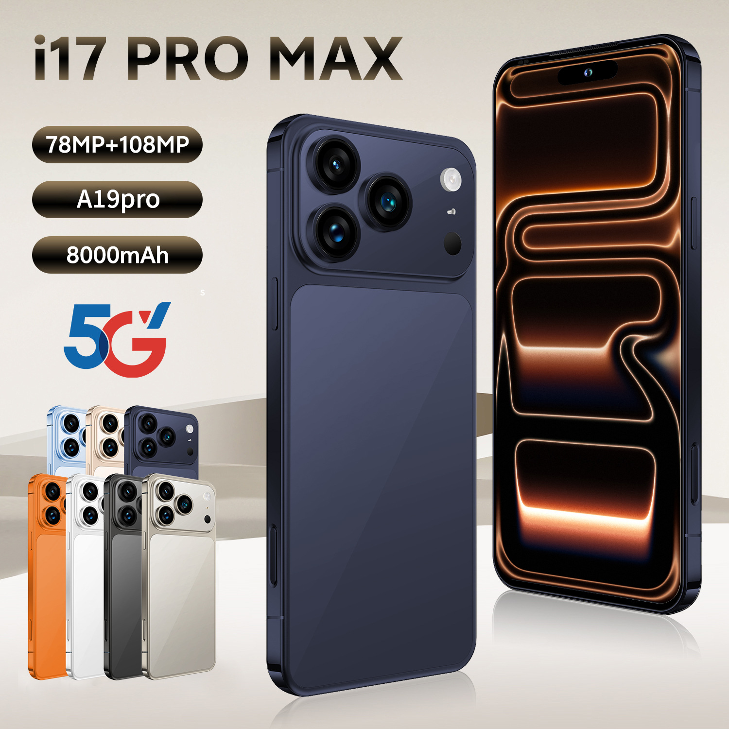 爆款跨境智能手机i17promax 全频段4G全球通4+64安卓12.0智能手机