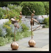 跨境新品Dancing Garden Girl Outdoor Statues花园跳舞女孩雕像