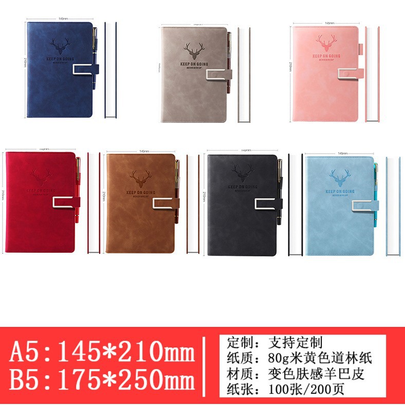 Cuerpo duro de piel A5 / 100 hojas - Serie 52