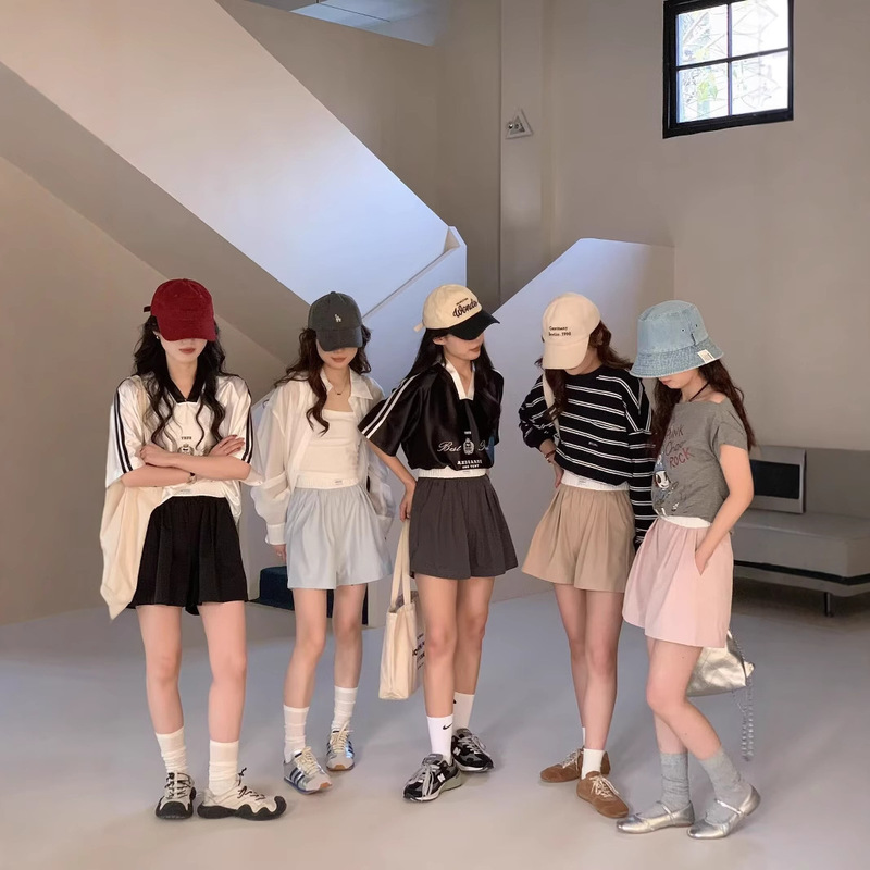 Contrast Color Shorts Women's Summer 2025 New Hot Style High-Waisted Slimming Look Loose Outer Wear Casual A-Line Wide-Leg Pants Contrast Color Shorts Women's Summer 2025 New Hot Style High-Waisted Slimming Look Loose Outer Wear Casual A-Line Wide-Leg Pants