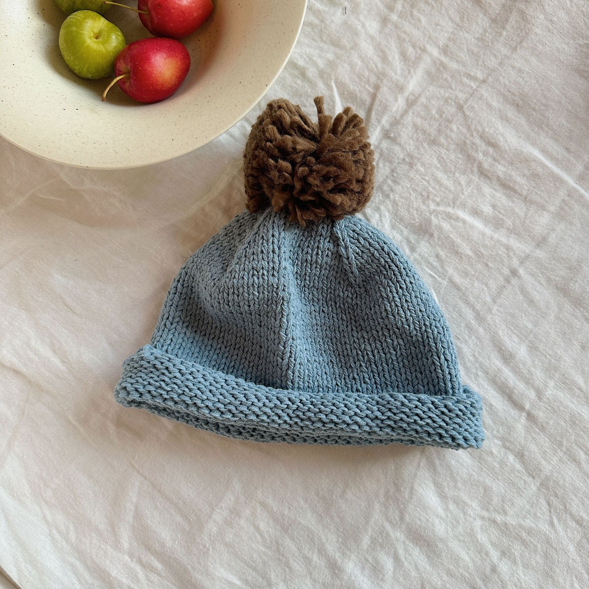 Sugar Pear ropa infantil sombrero para niñas 2024 otoño y invierno nuevo niño lindo sombrero de punto de dibujos animados sombrero de lana bebé