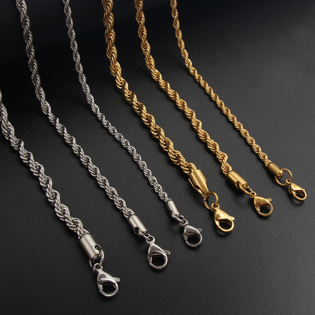 Colar de corrente dourada para homem estilo hip-hop aço_voghion.com