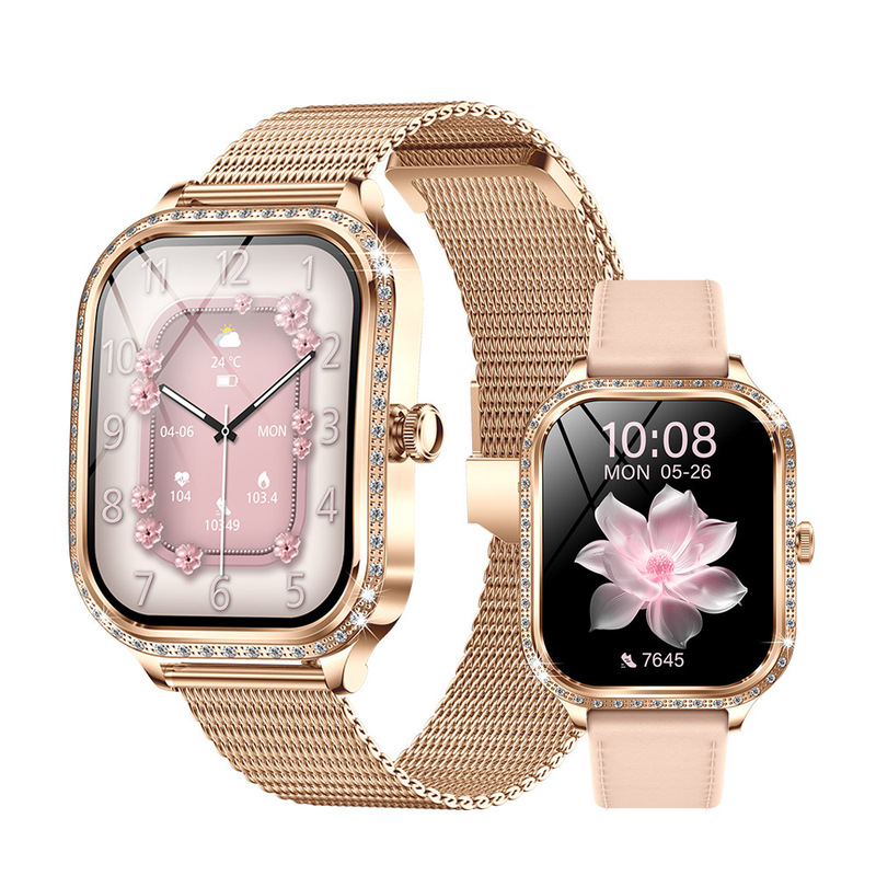 New Mk88 Smart Watch 1.75inch Curved Screen Bluetooth Call Diamond Health Monitoring Ip68 Waterproof Watch