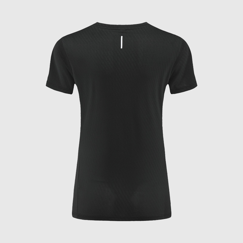 Comercio exterior europeo y americano personalizado camisa de hielo mujer de verano adelgazamiento camiseta de manga corta yoga fitness correr ropa seca rápida