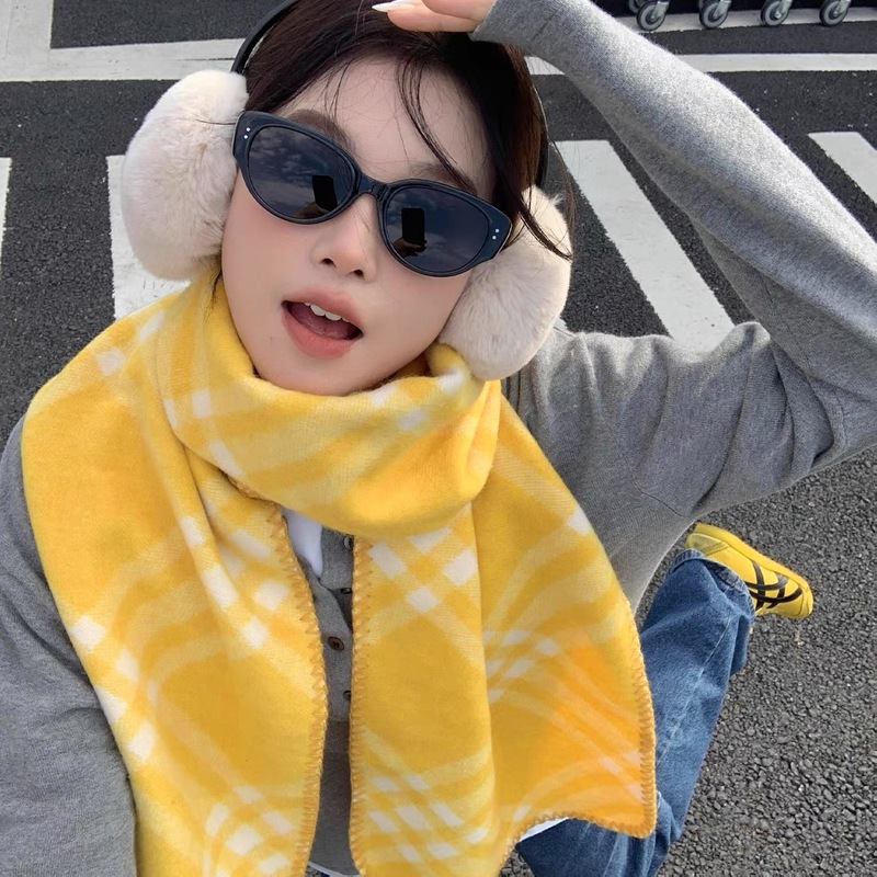 2025新款粉色羊毛围巾女韩国全智贤同款高级感蜜桃粉保暖BBR围脖|undefined