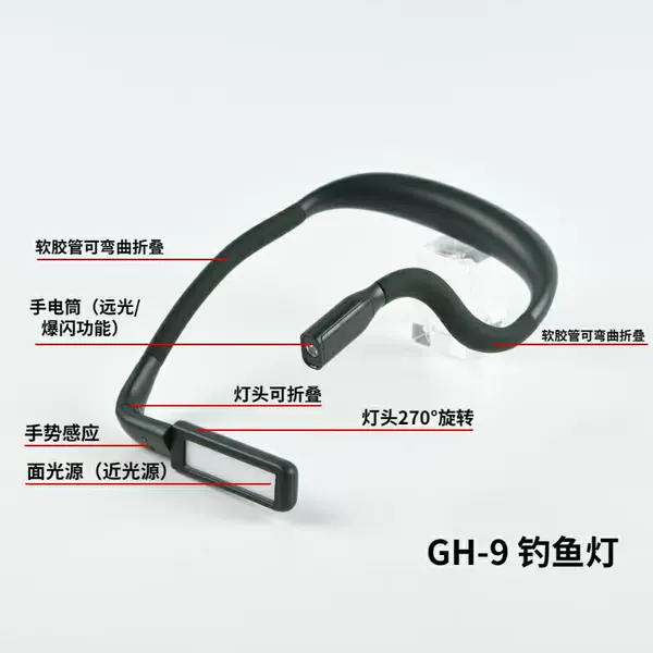 GH-9 Fishing Light Black + Lamp Head Folding + Gesture Sensing)