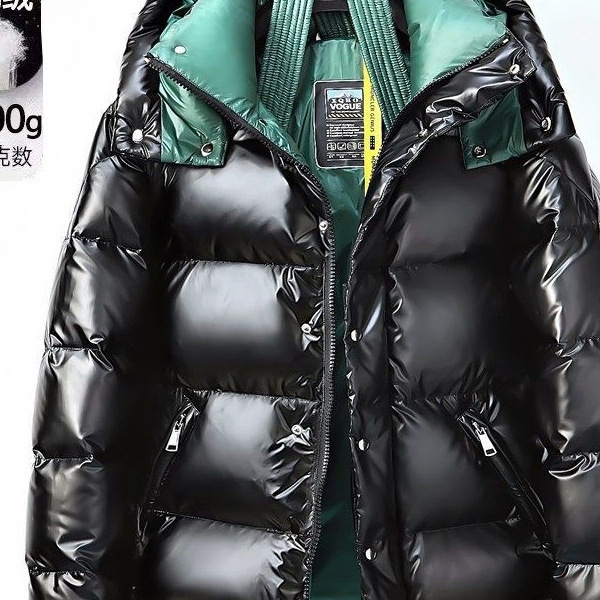 Xuezhongfei European Station Glossy down Jacket Men's Short Style 2025 Winter New Trendy Brand Couple Hooded Thickened Jacket