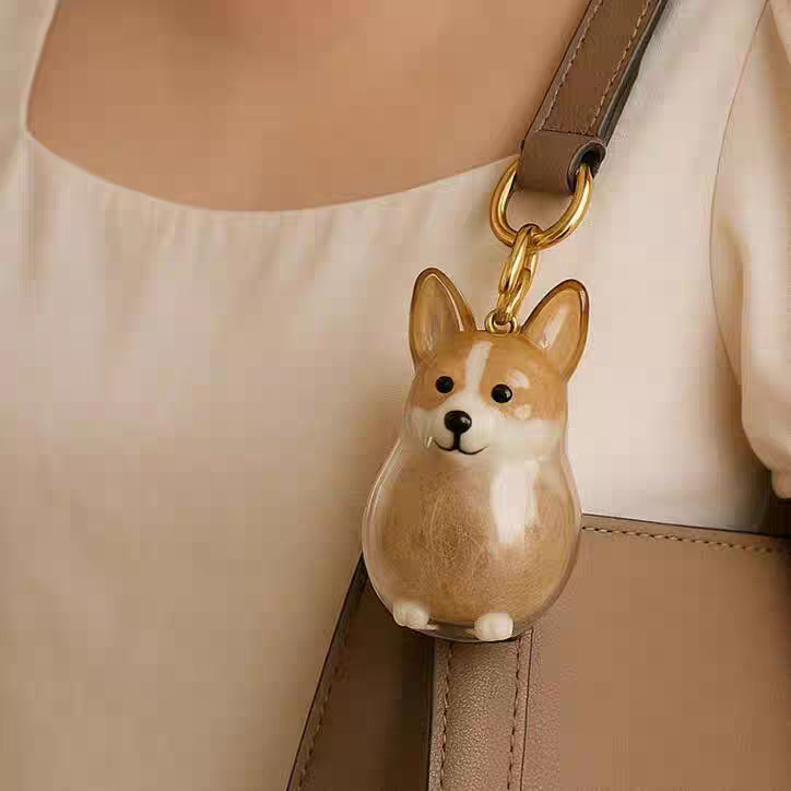 犬の毛収納かわいいペンダントキーホルダーバッグペンダントカプセルコレクション記念クリエイティブ漫画ペットの毛ペンダント|undefined