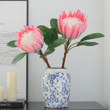 高端植绒帝王花假花系列轻奢高端客厅餐桌电视柜摆件霸王花仿真花