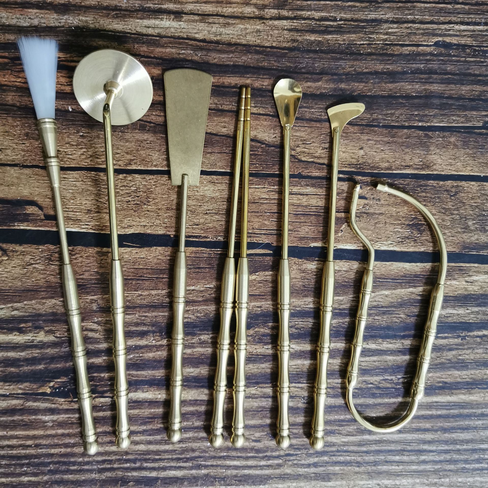 황동 자연 색상 향 세트 7 (구리 손잡이)