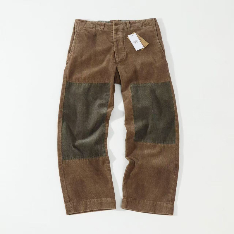 26s foreign trade cross-border in-stock RL Ralph Lauren American retro patchwork cotton casual loose corduroy pants 26s foreign trade cross-border in-stock RL Ralph Lauren American retro patchwork cotton casual loose corduroy pants