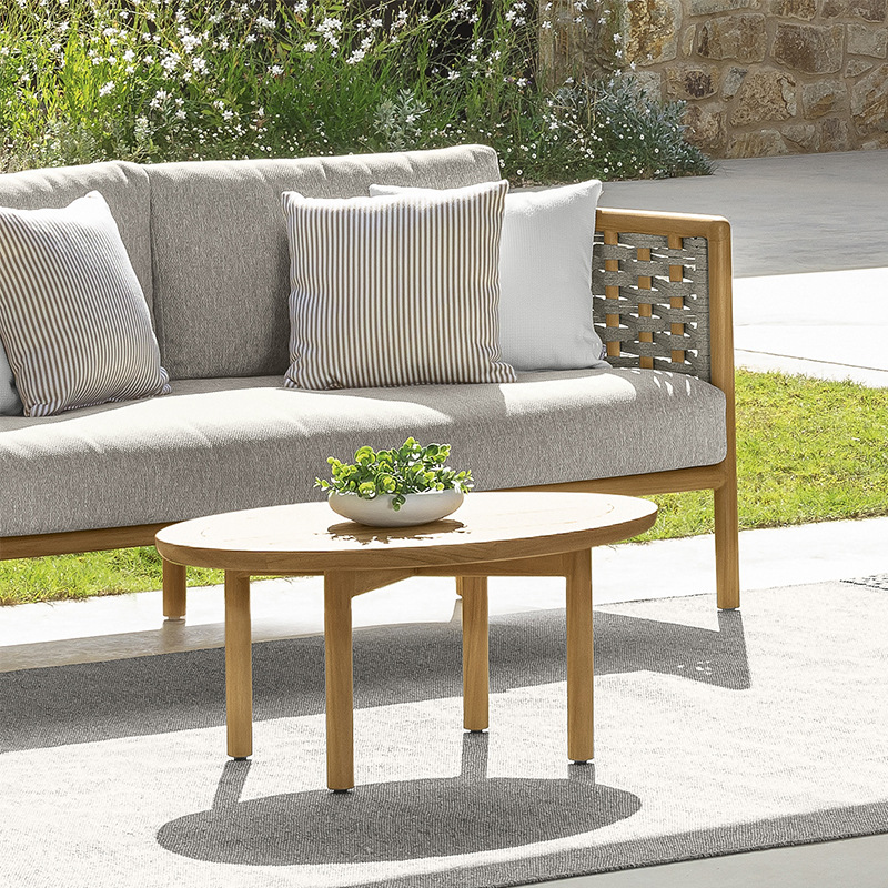 Sofá de teca al aire libre patio balcón de ocio al aire libre jardín nórdico muebles de teca famosos alojamiento de alta gama