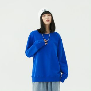 Autumn 2025 New Loose-Fitting Pure Cotton Sweatshirt Workwear Long-Sleeved Crew Neck Top Sports Sweatshirt Unisex