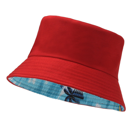 Summer Parent-Child Fishing Hat Korean Style Children's Hat Kids Hat Outdoor Solid Color Sun Protection Hat Dual-Sided Bowl Hat