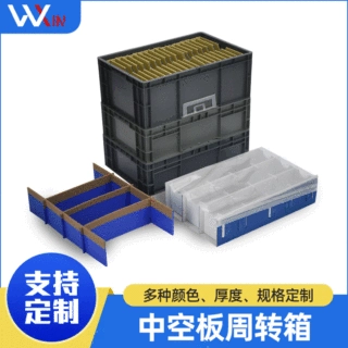 厂家定制pp中空板周转箱纯白收纳箱折叠塑料箱五金零件包装中转箱