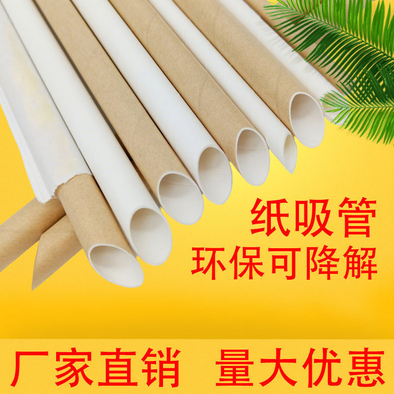 吸管一次性独立包装纸吸管100支装纸饮管降解紙飲筒珍珠奶茶吸管|undefined