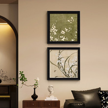 新款装饰画挂画客厅高级感铝合金壁画复古大气组合喷绘中古风