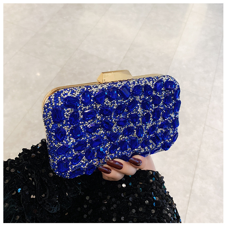 New cross-border full-diamond shiny bags, diamond-encrusted clutch bags, dinner bags, wedding banquet bags, party bags, small square bags and women's bags undefined