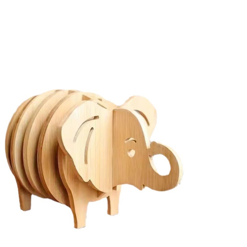 Posavasos de madera creativa, forma de animal tridimensional, mantel de madera, escritorio para el hogar, tapete de té engrosado, tapete, decoración