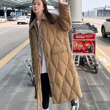 2023年冬季新款棉衣女长款过膝棉服时尚韩版棉袄宽松大码休闲外套